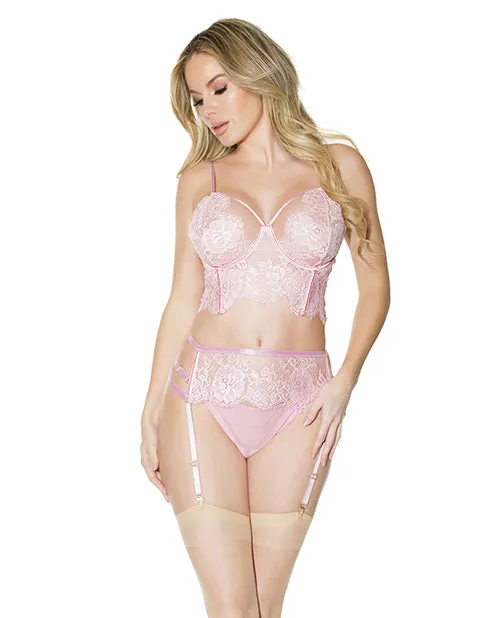 Crystal Pink Collection Vibrators Crystal Pink Longline Bra Garter Belt Panty Pink MD Crystal Pink Collection Vibrators Crystal Pink Longline Bra Garter Belt Panty Pink MD