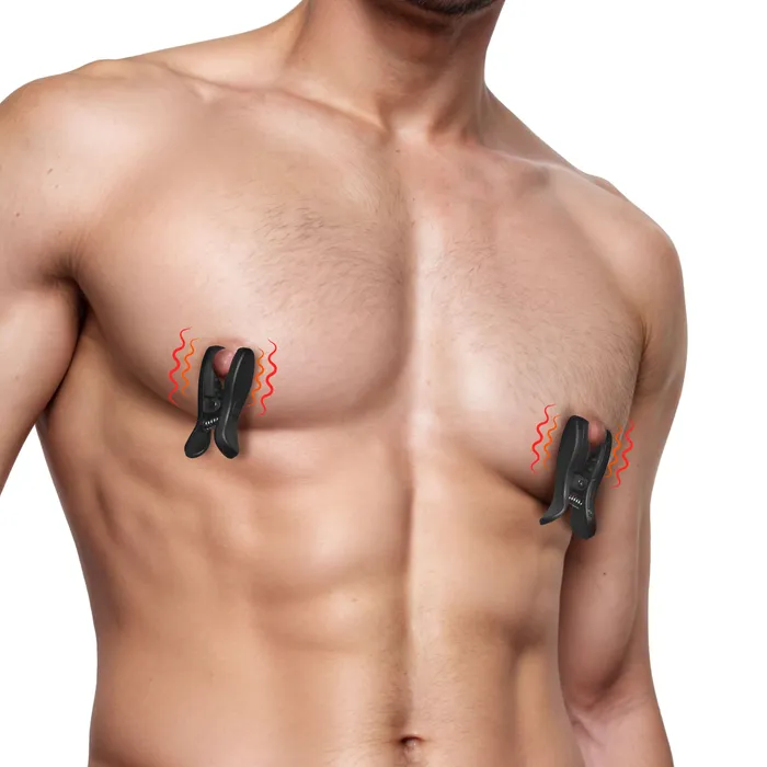 Dark Grip Wireless Vibrating Nipple Clamps with Rechargeable Case Master Series Female Sex Toys Dark Grip Wireless Vibrating Nipple Clamps with Rechargeable Case Master Series Female Sex Toys