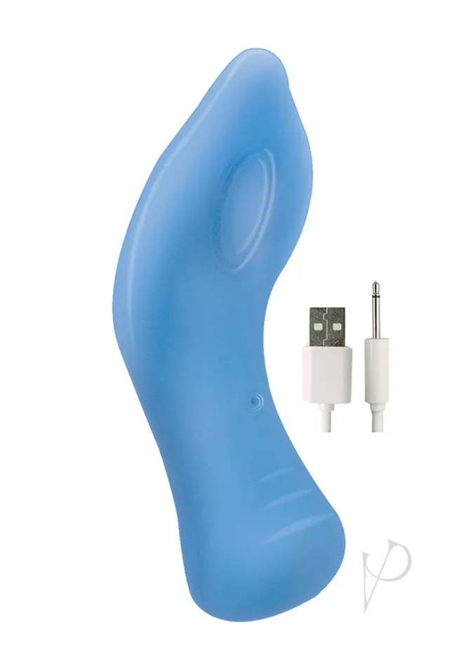 Devine Vibes Exciter Rechargeable Silicone Glow In The Dark Vibrator Blue Devine Female Sex Toys