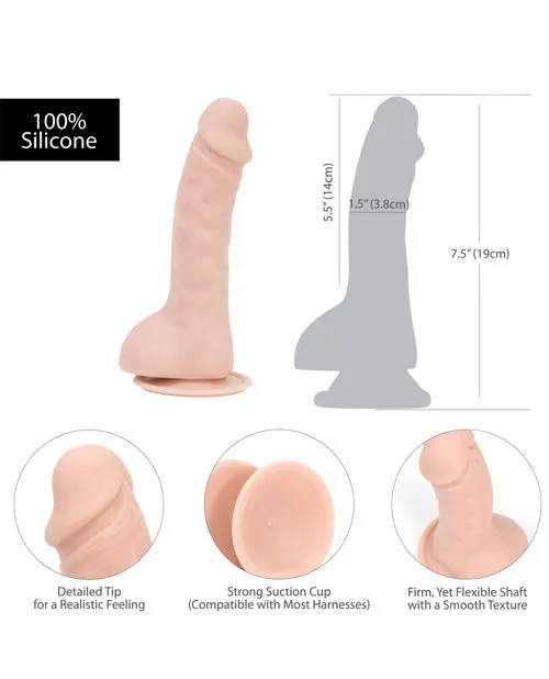 Dildos Addiction Toy Collection Brad Silicone Dildo with Balls 75in Vanilla Addiction