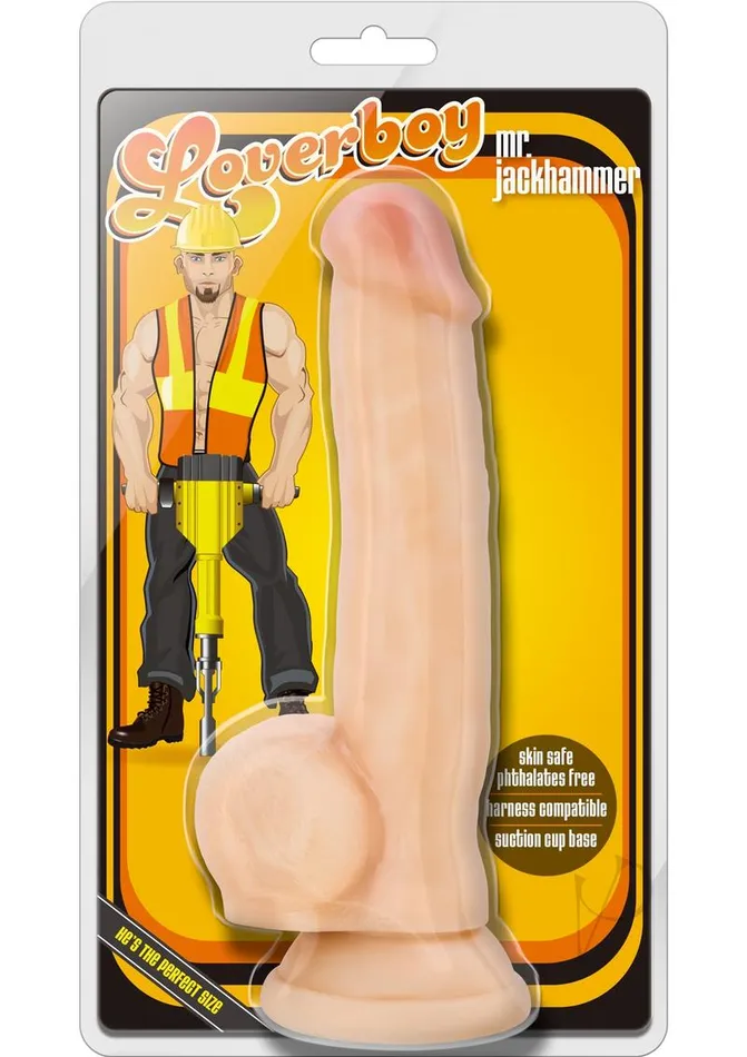 Dildos Coverboy Coverboy Mr Jackhammer Dildo with Balls 85in Vanilla