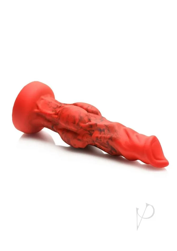 Dildos Creature Cocks Creature Cocks Fire Hound Silicone Dildo Small RedBlack