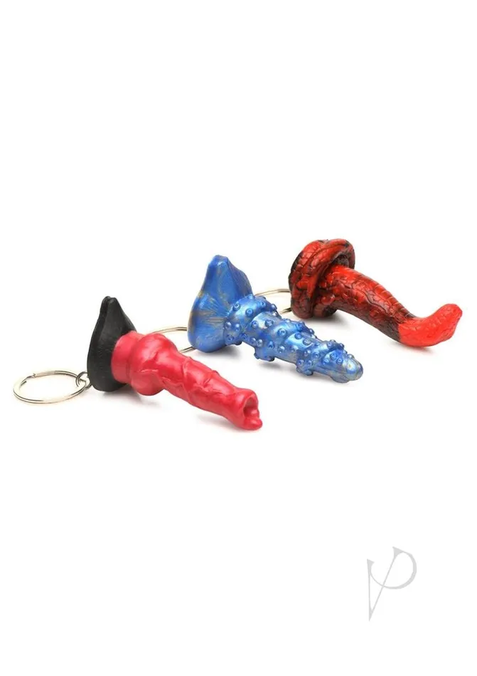 Dildos Creature Cocks Creature Cocks King Cobra HellHound and Lord Kraken Keychain Set 3 Piece Multicolor