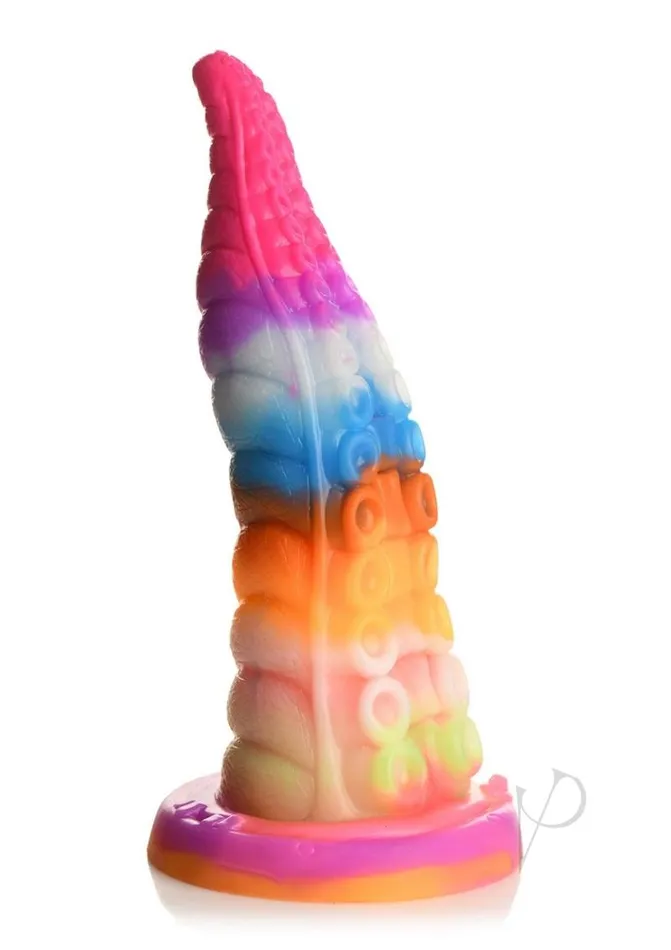 Dildos Creature Cocks Creature Cocks Luminoctopus Glow in The Dark Tentacle Silicone Dildo Multicolor