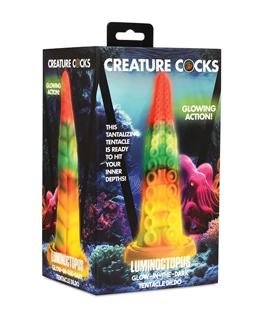 Dildos Creature Cocks Creature Cocks Luminoctopus Glow in The Dark Tentacle Silicone Dildo Multicolor