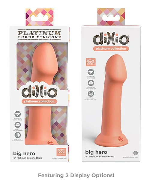 Dildos Dillio Platinum Big Hero Silicone Dildo 6in Orange Dillio