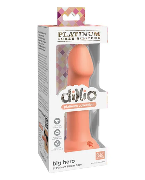Dildos Dillio Platinum Big Hero Silicone Dildo 6in Orange Dillio