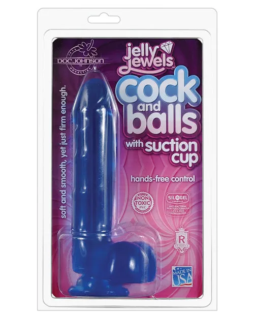 Dildos Doc Johnson Jelly Jewels Dildo with Balls 6in Blue Dildos Doc Johnson Jelly Jewels Dildo with Balls 6in Blue