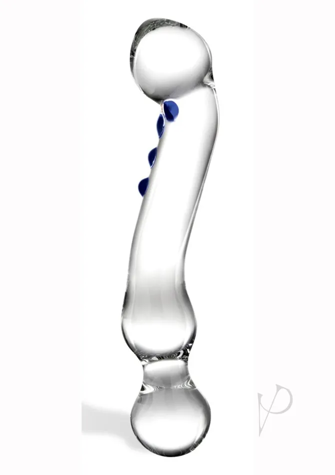 Dildos Glas Glas Curved Gspot Glass Textured Dildo 6in ClearBlue Dildos Glas Glas Curved Gspot Glass Textured Dildo 6in ClearBlue