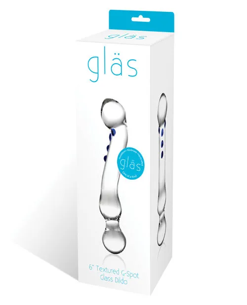 Dildos Glas Glas Curved Gspot Glass Textured Dildo 6in ClearBlue Dildos Glas Glas Curved Gspot Glass Textured Dildo 6in ClearBlue