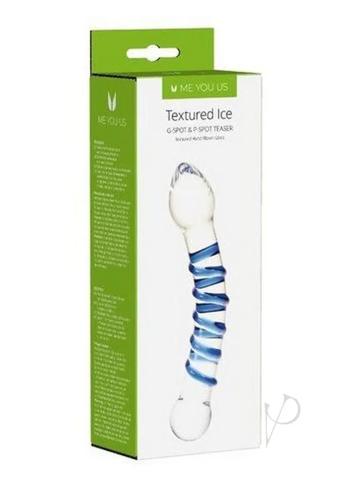 Dildos Me You Us ME YOU US Textured Ice GSpot and PSpot Teaser Glass Dildo ClearBlue Dildos Me You Us ME YOU US Textured Ice GSpot and PSpot Teaser Glass Dildo ClearBlue