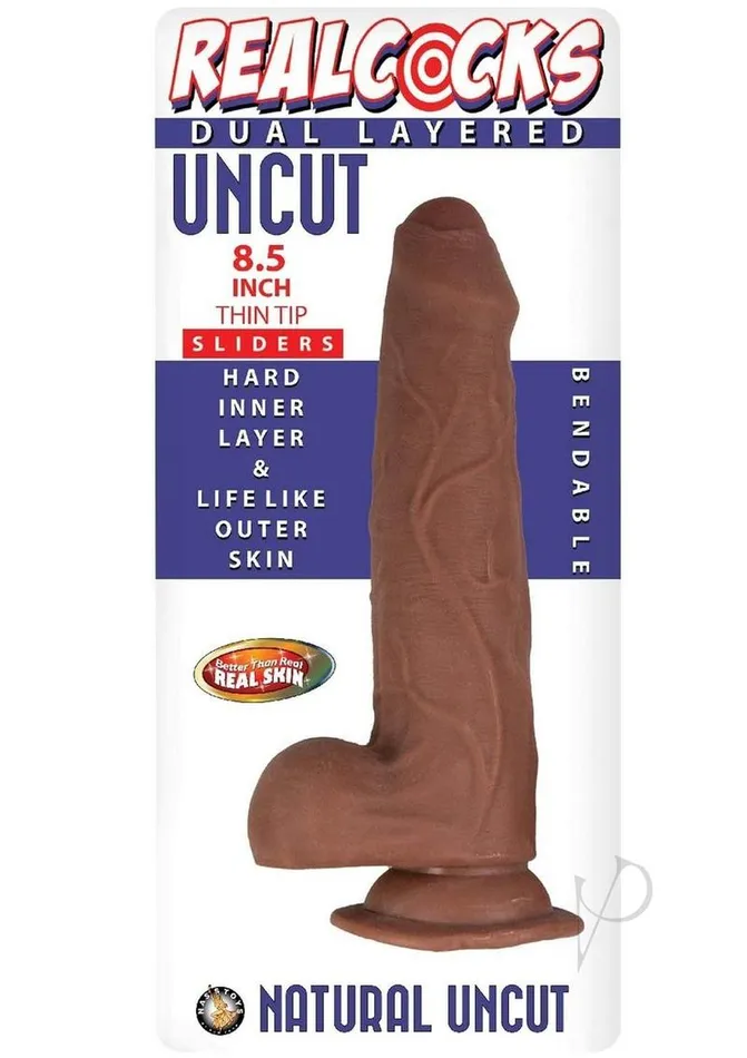 Dildos Realcocks Realcocks Dual Layered Uncut Slider Thin Tip Dildo 85in Caramel Dildos Realcocks Realcocks Dual Layered Uncut Slider Thin Tip Dildo 85in Caramel