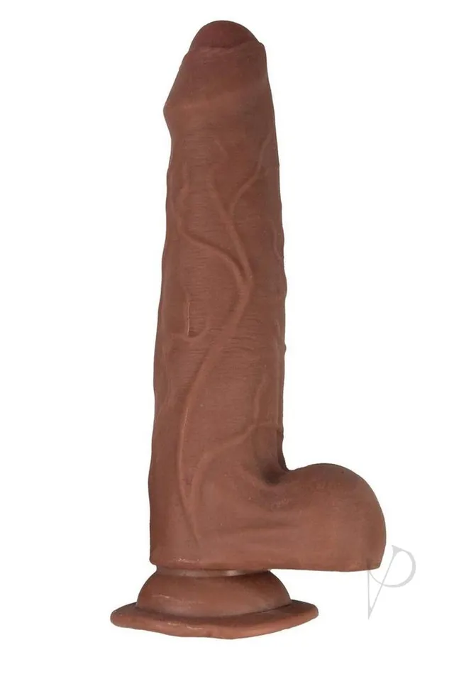 Dildos Realcocks Realcocks Dual Layered Uncut Slider Thin Tip Dildo 85in Caramel