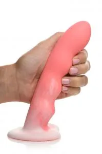 Dildos Simply Sweet Wavy Silicone Dildo Pinkwhite SimpleeDiscreet