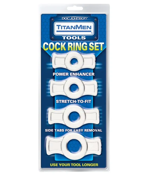 Dildos Titan Men TitanMen StretchToFit Cock Rings 4 Piece Kit Clear Dildos Titan Men TitanMen StretchToFit Cock Rings 4 Piece Kit Clear