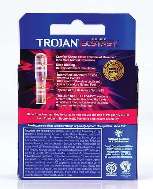 Dildos Trojan Trojan Double Ecstasy Condoms 3 Pack