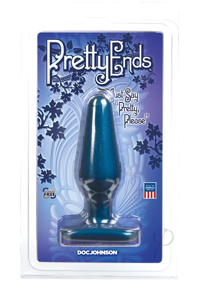Doc Johnson Anal Pretty Ends Medium Anal Plug Iridescent Blue