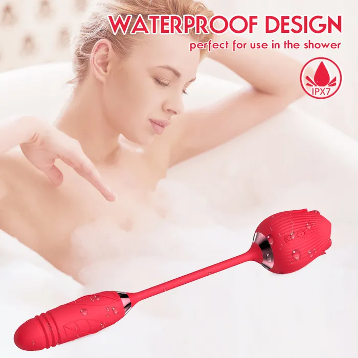 Double Ended Sucking Rose Vibrator Wild Night Fantasies Female Sex Toys