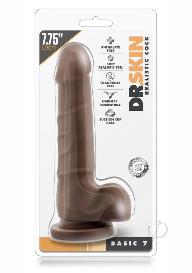 Dr Skin Female Sex Toys Dr Skin Silver Collection Basic 7 Dildo with Balls 775in Chocolate Dr Skin Female Sex Toys Dr Skin Silver Collection Basic 7 Dildo with Balls 775in Chocolate