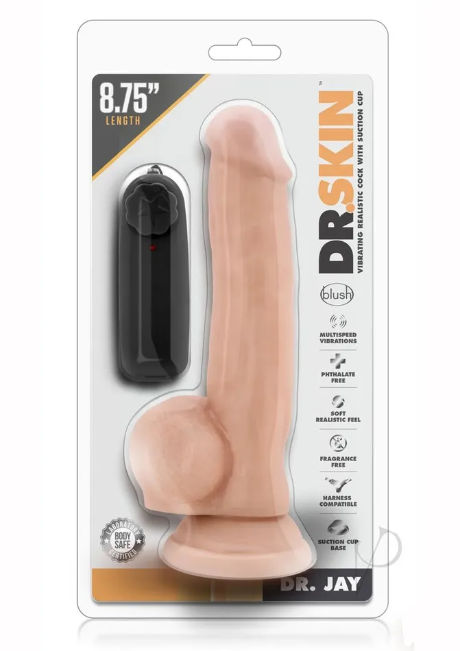 Dr Skin Female Sex Toys Dr Skin Silver Collection Dr Jay Vibrating Dildo with Balls and Wired Remote Control 875in Vanilla Dr Skin Female Sex Toys Dr Skin Silver Collection Dr Jay Vibrating Dildo with Balls and Wired Remote Control 875in Vanilla