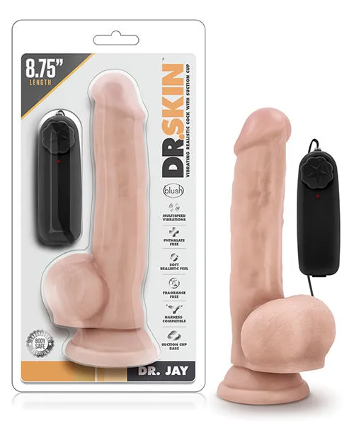 Dr Skin Female Sex Toys Dr Skin Silver Collection Dr Jay Vibrating Dildo with Balls and Wired Remote Control 875in Vanilla Dr Skin Female Sex Toys Dr Skin Silver Collection Dr Jay Vibrating Dildo with Balls and Wired Remote Control 875in Vanilla