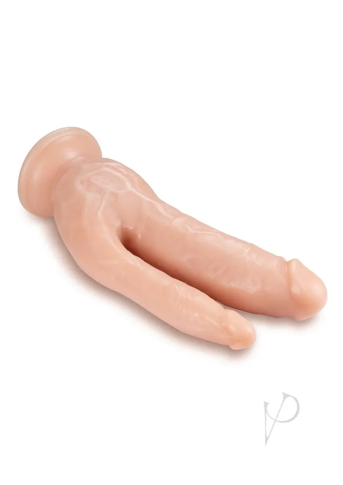 Dr Skin Silver Collection Dual Penetrating Dildo with Suction Cup 8in Vanilla Dr Skin Female Sex Toys Dr Skin Silver Collection Dual Penetrating Dildo with Suction Cup 8in Vanilla Dr Skin Female Sex Toys