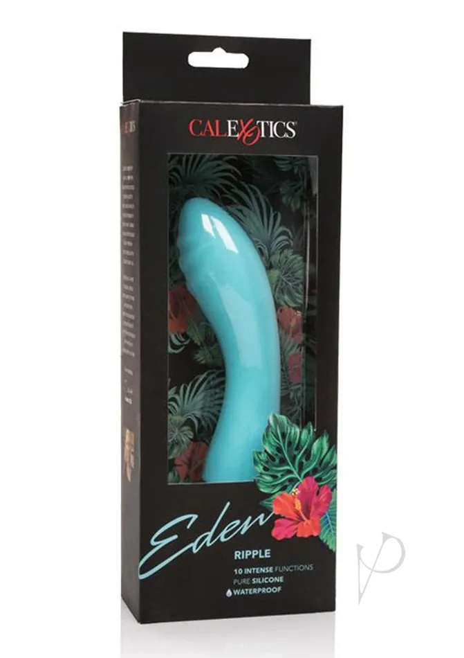 Eden Vibrators Eden Ripple Silicone Textured GSpot Vibrator Waterproof 6in Blue Eden Vibrators Eden Ripple Silicone Textured GSpot Vibrator Waterproof 6in Blue