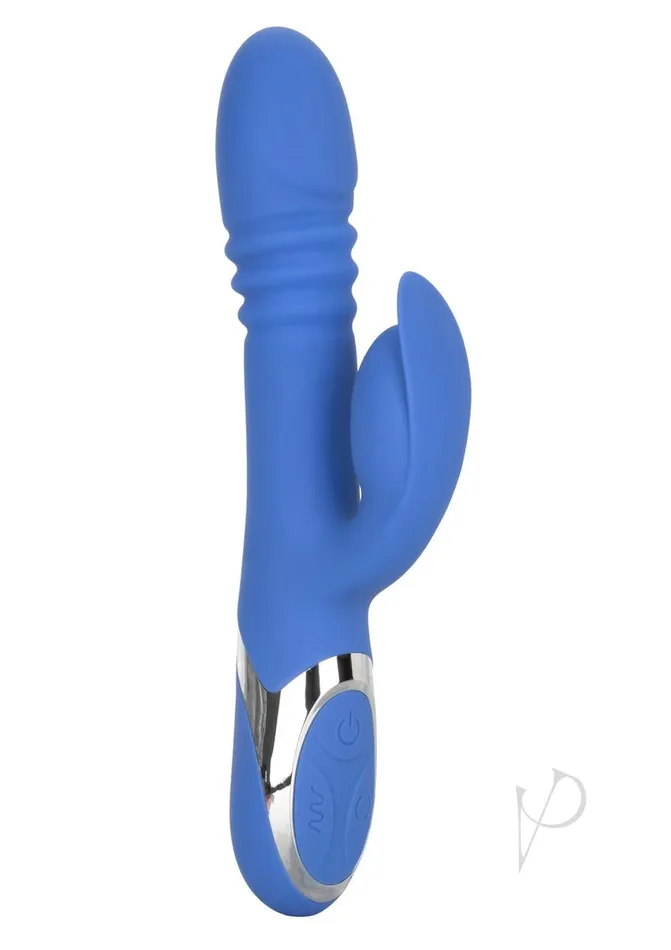 Enchanted Teaser Rechargeable Silicone Thrusting Rabbit Vibrator Blue Enchanted Female Sex Toys