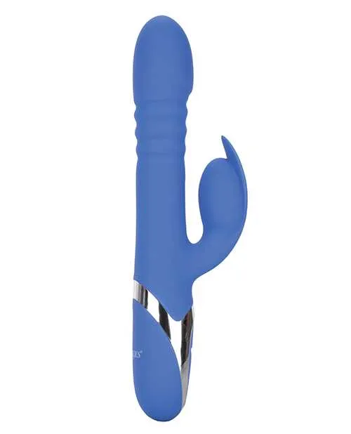 Enchanted Teaser Rechargeable Silicone Thrusting Rabbit Vibrator Blue Enchanted Female Sex Toys