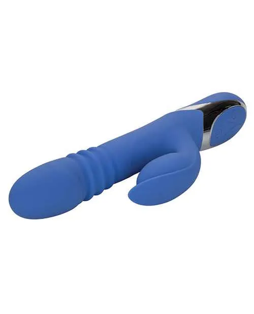 Enchanted Teaser Rechargeable Silicone Thrusting Rabbit Vibrator Blue Enchanted Female Sex Toys