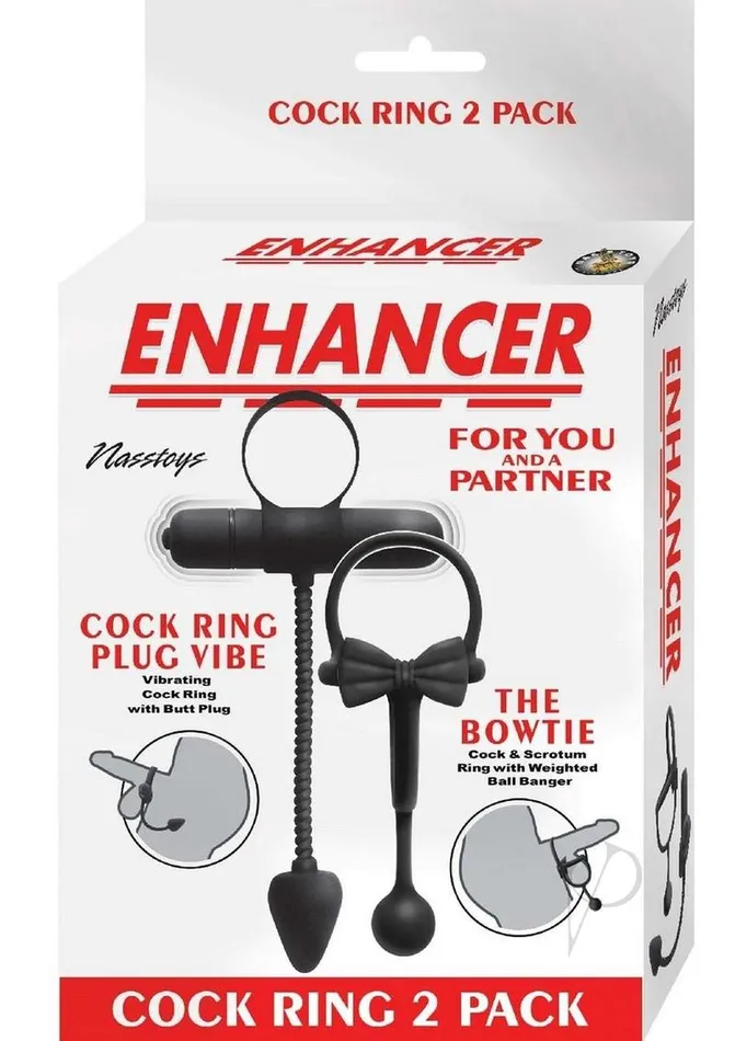Enhancer Anal Enhancer Silicone Cock Rings 2 Pack Black