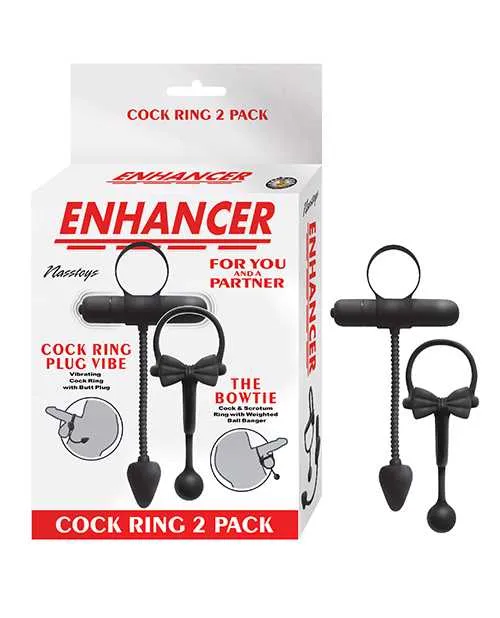 Enhancer Anal Enhancer Silicone Cock Rings 2 Pack Black