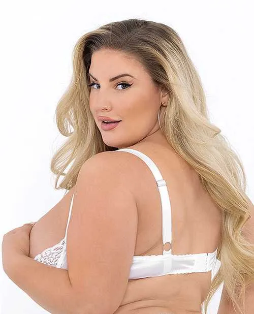 Escante Couples Lace Bra wUnderwire Boning Cups White 44