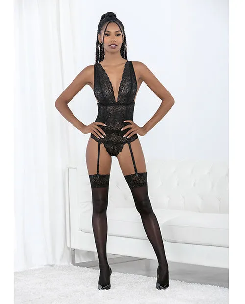 Escante Swirl Lace Teddiette wLace Up Ribbon Back BlkHot Pink XL Vibrators Escante Swirl Lace Teddiette wLace Up Ribbon Back BlkHot Pink XL Vibrators