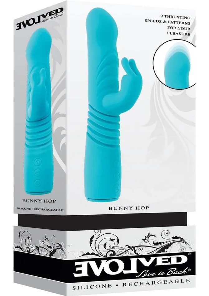 Evolved Female Sex Toys Bunny Hop Rechargeable Silicone Throbbing Rabbit Vibrator Blue Evolved Female Sex Toys Bunny Hop Rechargeable Silicone Throbbing Rabbit Vibrator Blue