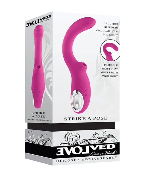 Evolved Female Sex Toys Strike a Pose Rechargeable Silicone Dual Stimulating Vibrator Red