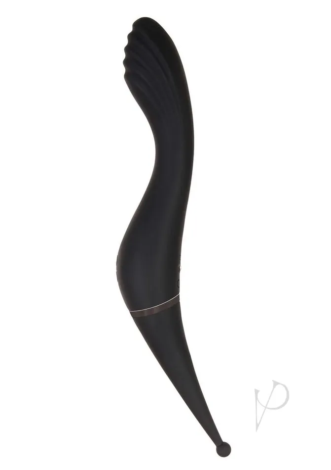 Evolved Female Sex Toys Tantalizing Teaser Rechargeable Silicone Dual End Vibrator Black