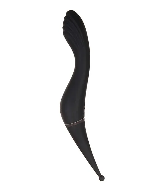 Evolved Female Sex Toys Tantalizing Teaser Rechargeable Silicone Dual End Vibrator Black