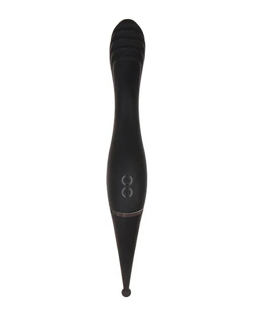 Evolved Female Sex Toys Tantalizing Teaser Rechargeable Silicone Dual End Vibrator Black
