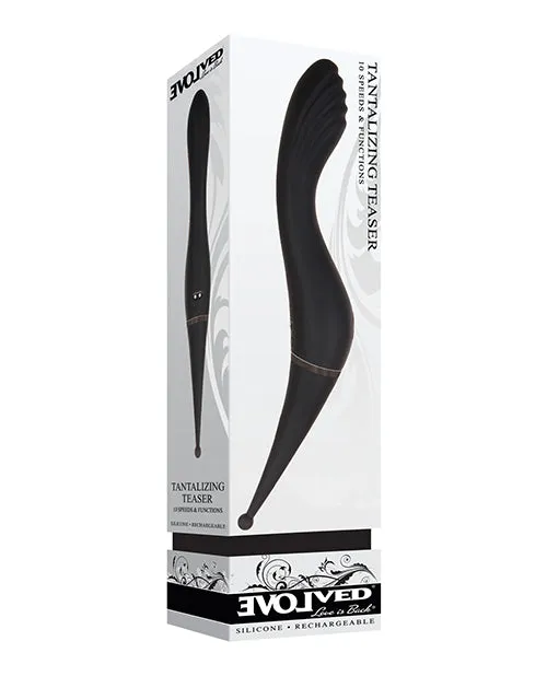 Evolved Female Sex Toys Tantalizing Teaser Rechargeable Silicone Dual End Vibrator Black
