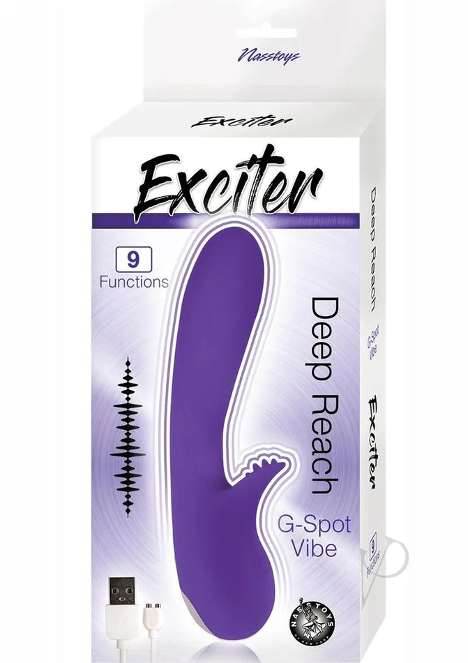 Exciter Exciter Deep Reach GSpot Rechargeable Silicone Vibrator Purple Vibrators Exciter Exciter Deep Reach GSpot Rechargeable Silicone Vibrator Purple Vibrators