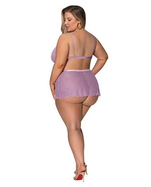 Exposed Male Sex Toys Girl Next Door Strappy Bralette wFlirty Thong Skirt Lilac 2XL Exposed Male Sex Toys Girl Next Door Strappy Bralette wFlirty Thong Skirt Lilac 2XL
