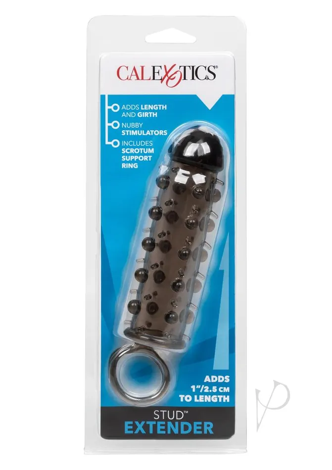 Extensions Male Sex Toys Stud Extender with Support Ring 55in Smoke
