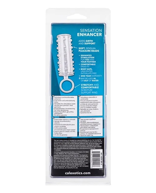 Extensions Sensation Enhancer Penis Sleeve with Scrotum Support Clear Male Sex Toys