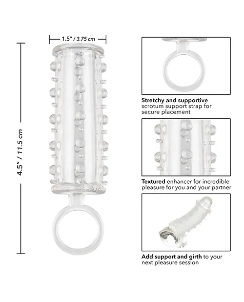 Extensions Sensation Enhancer Penis Sleeve with Scrotum Support Clear Male Sex Toys