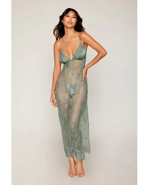 Eyelash Lace Satin Long Chemise wGString Sage Green LG Dreamgirl Vibrators Eyelash Lace Satin Long Chemise wGString Sage Green LG Dreamgirl Vibrators