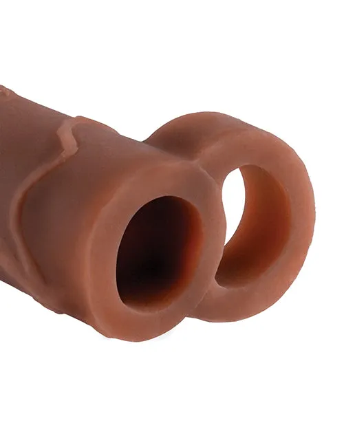 Fantasy XTensions Perfect 2in Extension Sleeve with Ball Strap 8in Chocolate Fantasy X Tensions Male Sex Toys