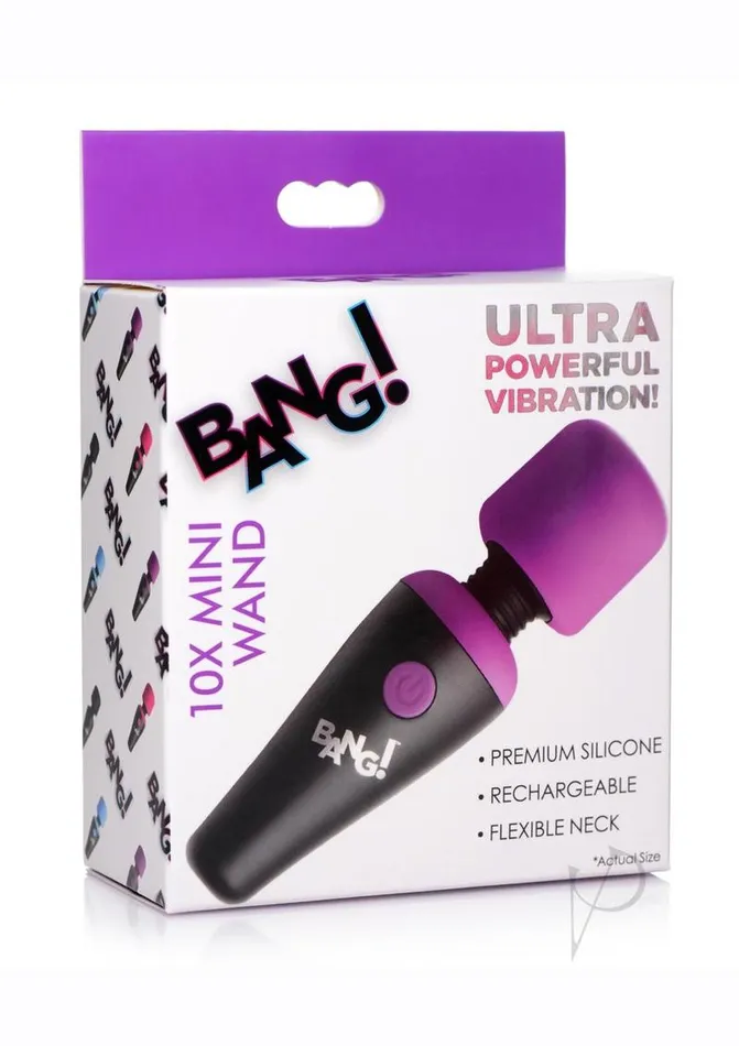 Female Sex Toys Bang 10X Vibrating Mini Rechargeable Silicone Wand Massager Purple Bang Female Sex Toys Bang 10X Vibrating Mini Rechargeable Silicone Wand Massager Purple Bang