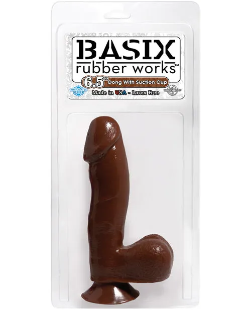 Female Sex Toys Basix Rubber Works Basix Rubber Works 65in Dong with Suction Cup Waterproof Caramel