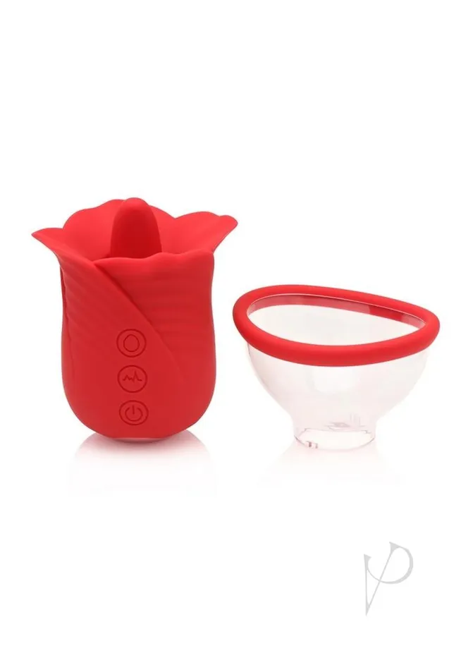 Female Sex Toys Bloomgasm Bloomgasm Lily Lover Sucking and Vibrating Rechargeable Silicone Clitoral Stimulator Red
